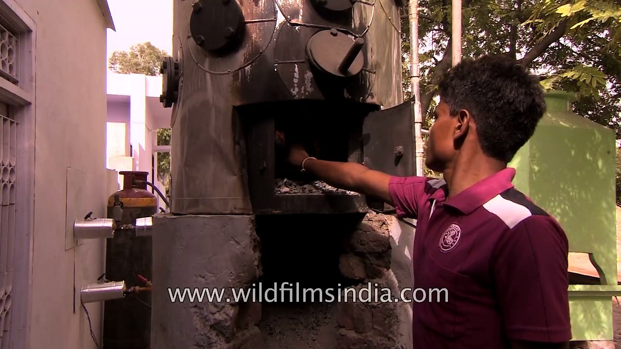 Firing up industrial plant with cow dung cakes! Only in India...