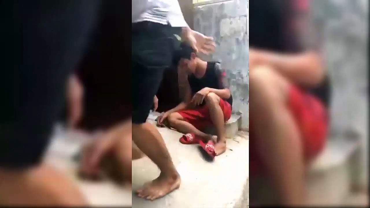 Thanh niên phê thuốc lào cắm đầu xuống đất