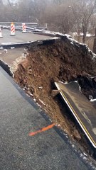 Road Collapses After Landslide