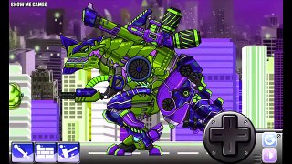 Dino Robot T-REX Corps - Green Style - Full Game Play - 1080 HD