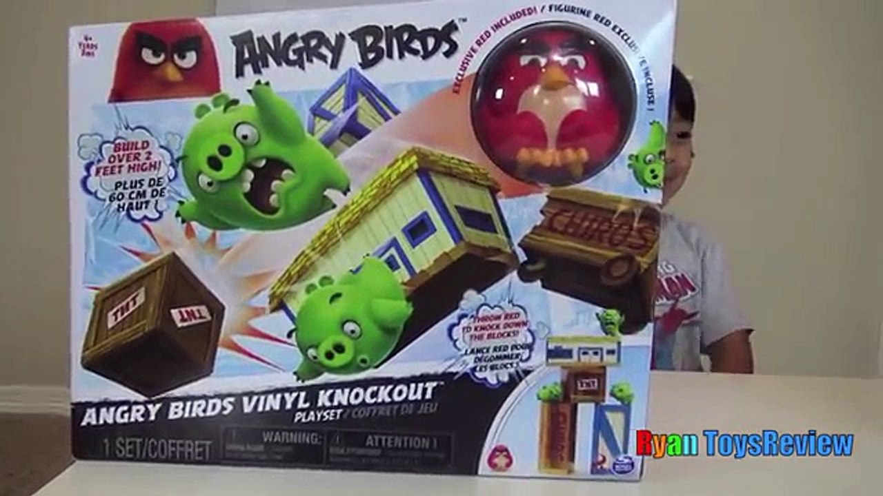 HUGE Angry Birds Vinyl Knockout Playset with Giant Jenga Block