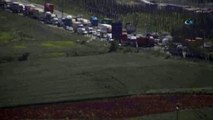 TEM Otoyolu Çatalca Mevkii'nde trafik kazası