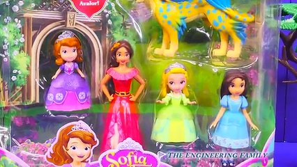 Sofia the First and Queen Elsa and Anna and Elena Work together