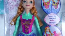 Queen Elsa Disney Frozen COLOR CHANGER Princess Anna DOLL Playset Water Change Toy Unboxing Video