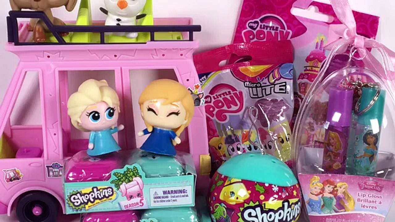 Shopkins Season 5 Blind Bags - Disney Princess Lip Gloss - My Little Pony - Anna Elsa Olaf Fashems