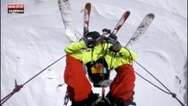 Ski : le drôle de moyen de transport d'un freerider dans les Alpes (vidéo)