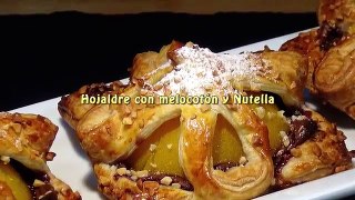 Receta Hojaldre relleno de Nutella y melocotón - Recetas de cocina, paso a paso, tutorial