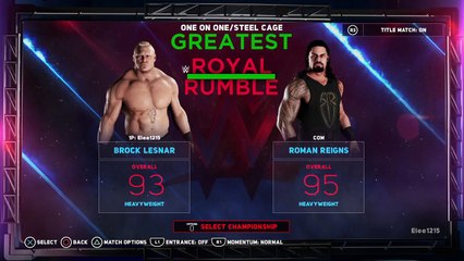 Télécharger la video: WWE 2K18 WWE Greatest Royal Rumble Cage Universal Title Brock Lesnar Vs Roman Reigns