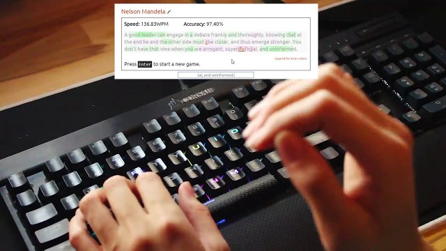 150 WPM TYPING TEST (ASMR?)