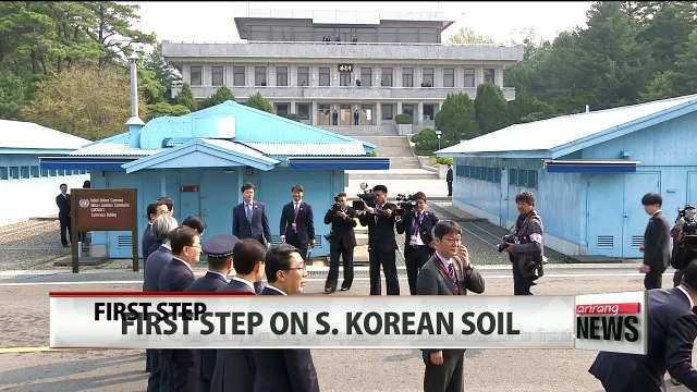 North Korean leader steps foot on South Korean soil for first time