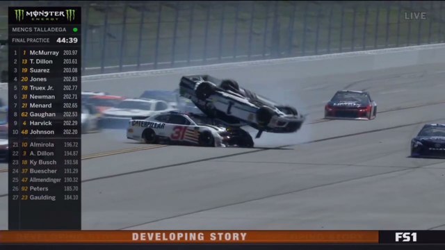 McMurray Flips 2018 Nascar Monster Energy Cup Talladega Practice