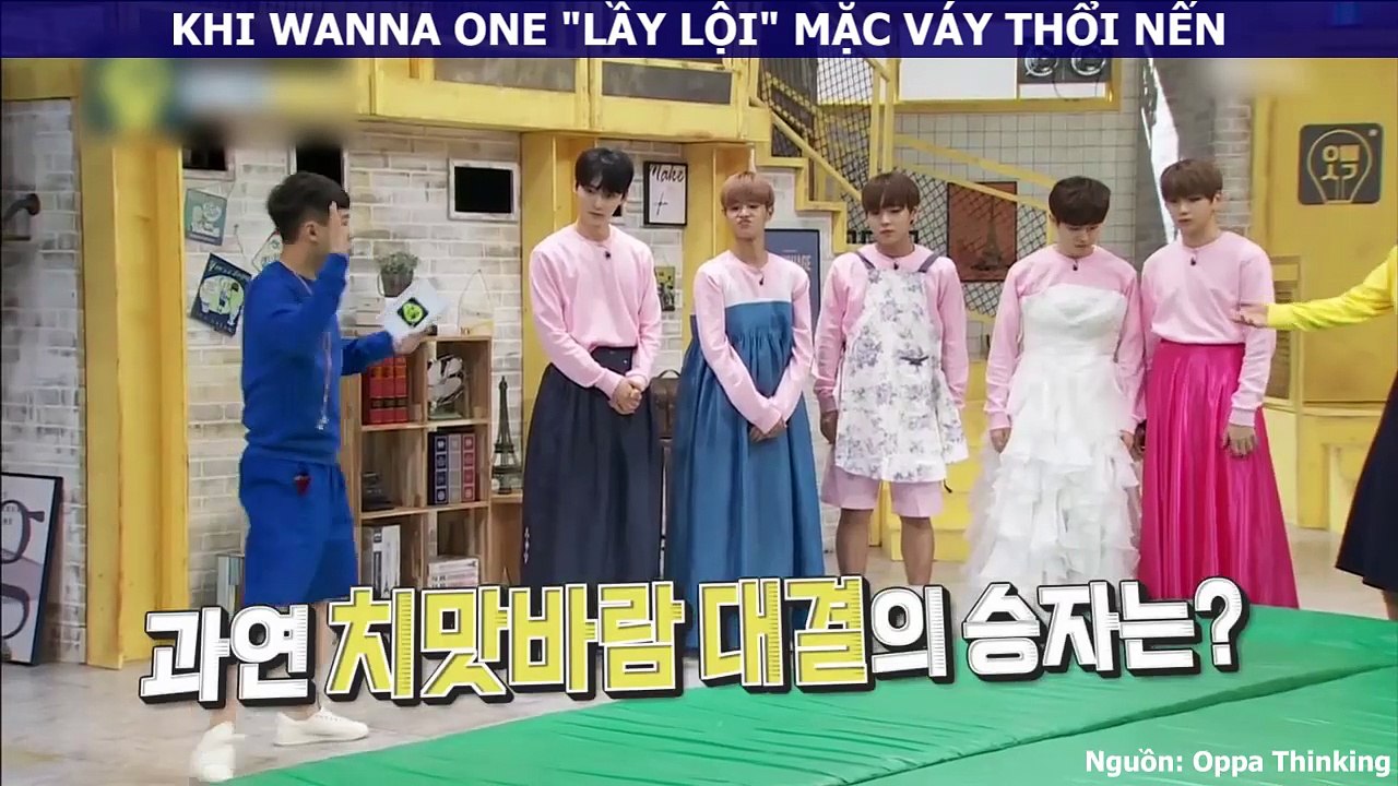 Hiếm ai như dàn trai đẹp nhà Wanna One: "lầy lội" mặc váy chơi trò chơi cũng khiến chị em rụng tim