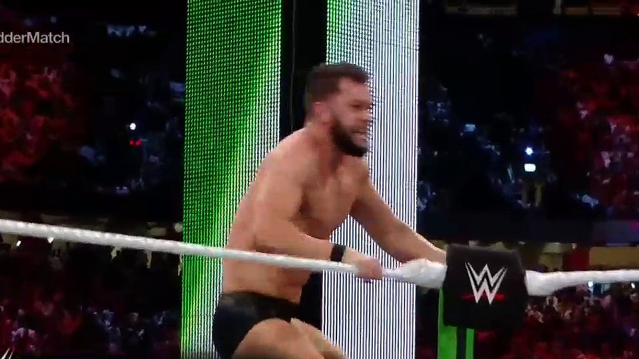 Finn Bálor crushes The Miz with a Coup de Grâce on top of a ladder- Greatest Royal Rumble