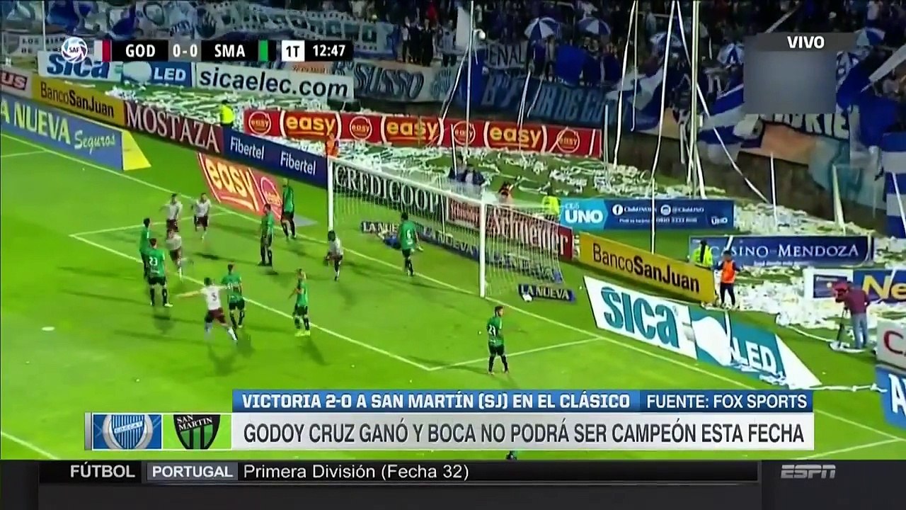 Godoy Cruz vs San Martin de San Juan -(2-0)- RESUMEN EXTENDIDO - Superliga 2018