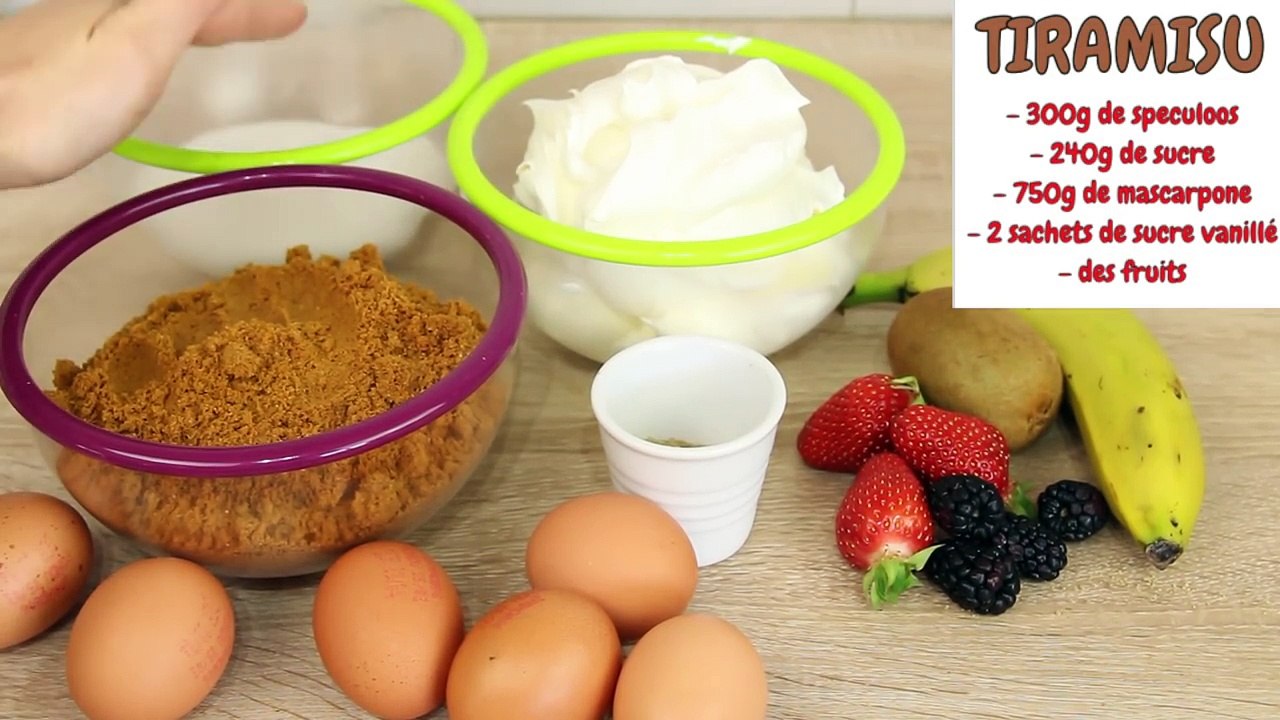 RECETTE TIRAMISU XXL SPECULOOS ET FRUITS - RECETTE FACILE ET RAPIDE •♡