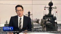 La armada surcoreana realiza maniobras con fuego real