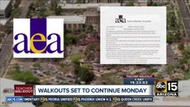 Arizona teacher walkouts set to continue Monday