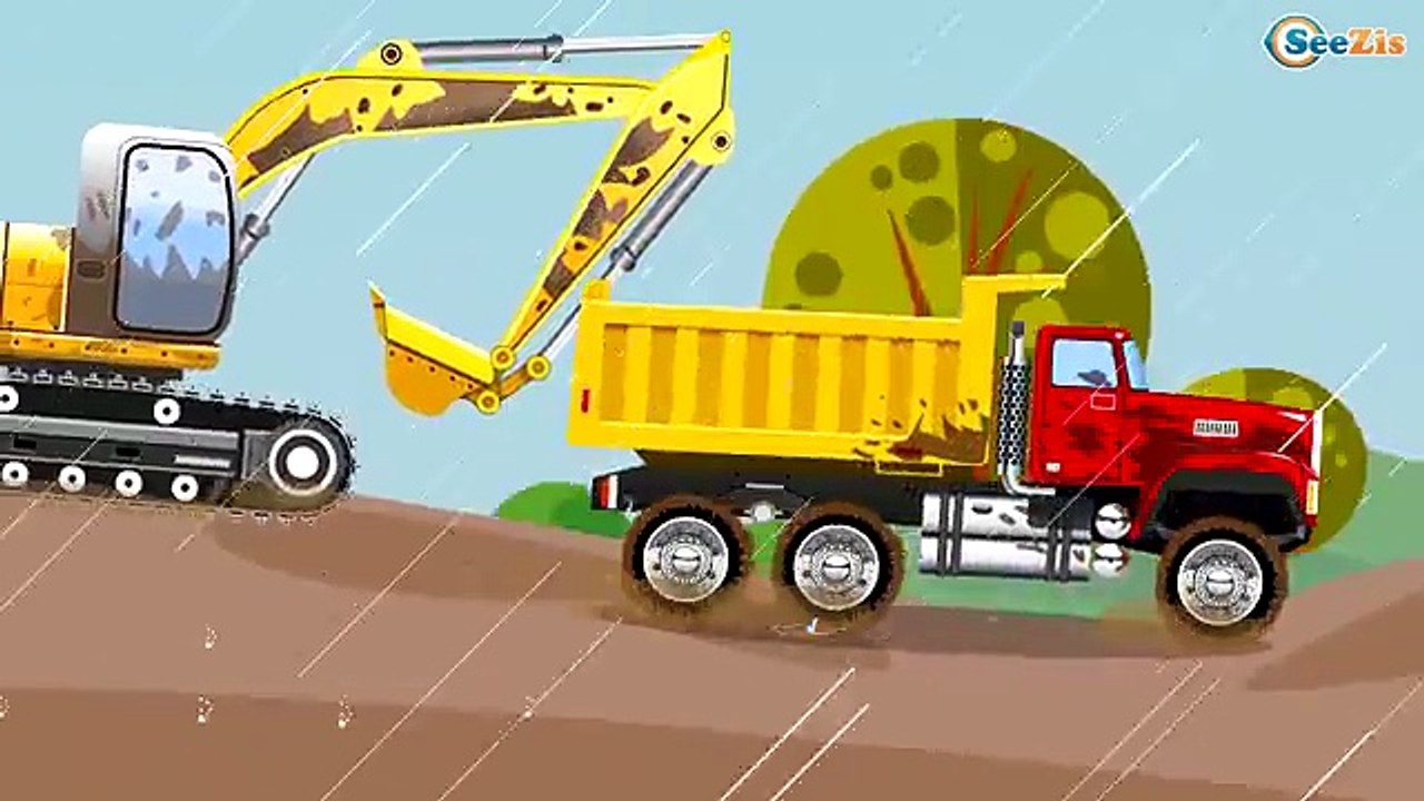 Tracteur Curieux pour bébés. Camion et voitures. Collection de dessins animés