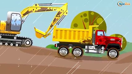 Tracteur Curieux pour bébés. Camion et voitures. Collection de dessins animés