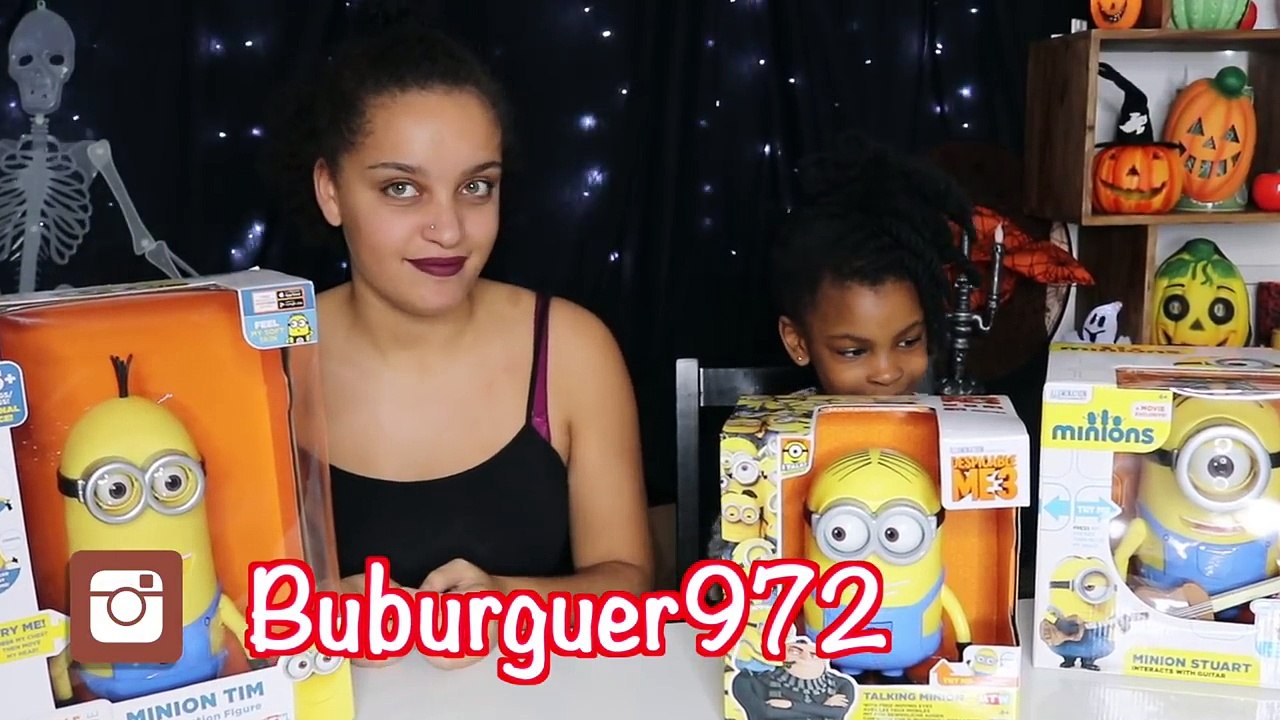 LES MINIONS PARLANTS STUART ,TIM ,DAVE avec Tatie Ambre, Moi moche et méchant 3