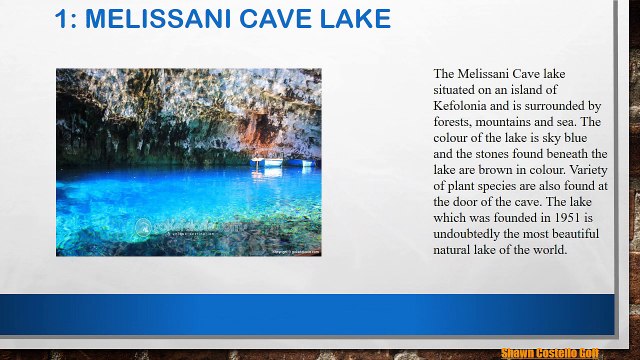 Most Beautiful Natural Lakes of World by Shawn Costello Golf