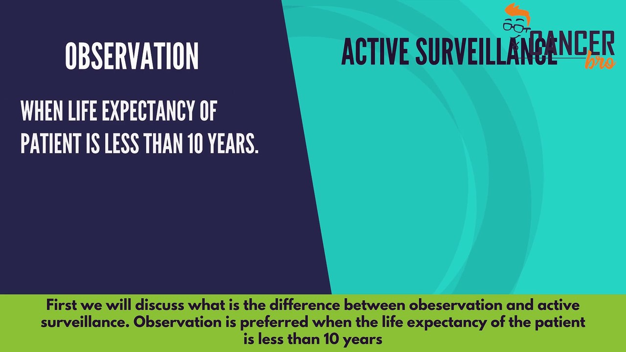 Prostate cancer observation vs active surveillance surgery - Radiotherapy