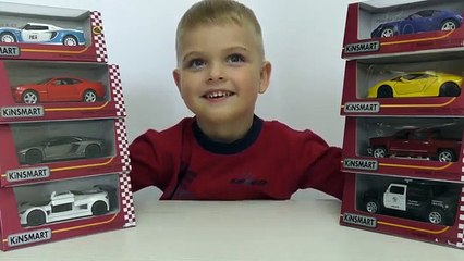 Спортивные тачки! Играем в гонки машинками Kinsmart - Playing in the race toy cars