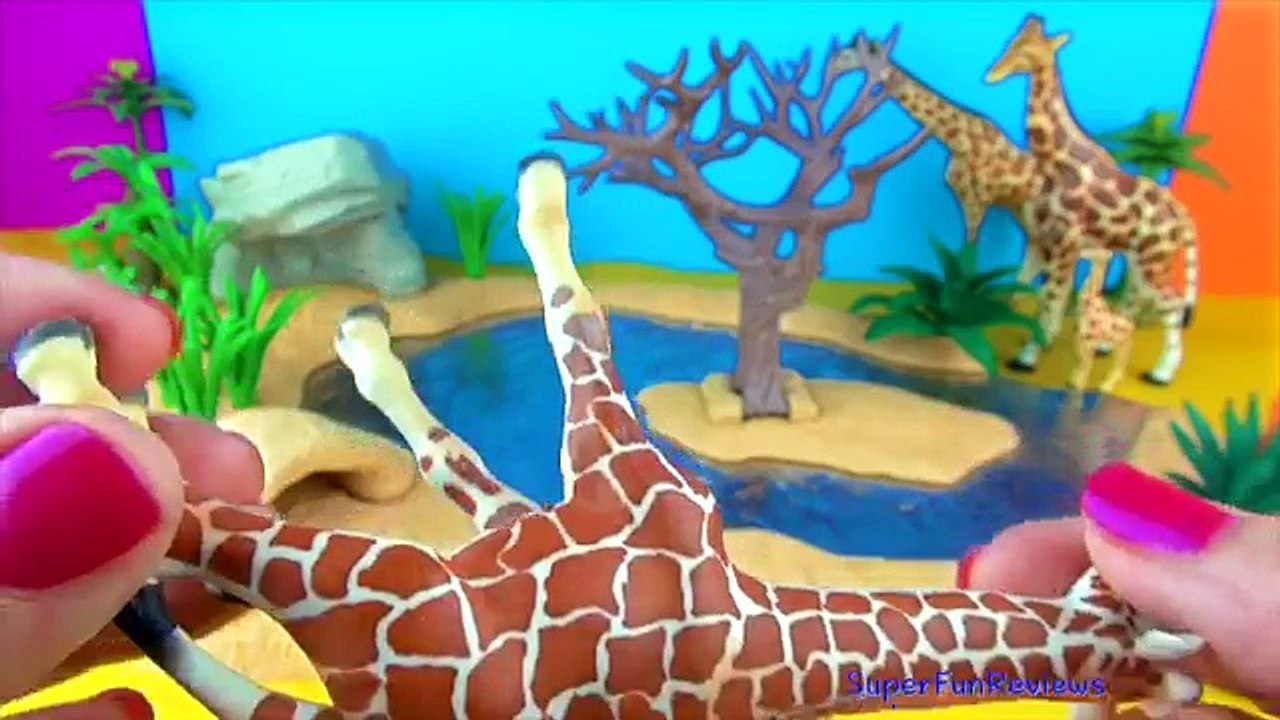 Happy Cute ZOO Animals WILDLIFE Watering Hole Papo Minis RHINOCEROS TIGER GIRAFFE SuperFunReviews