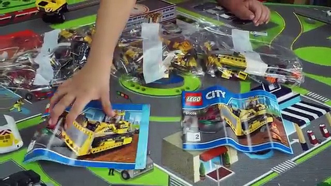 Lego Bulldozer Construction Truck - Unboxing, Time Lapse Build, Review, and Playing
