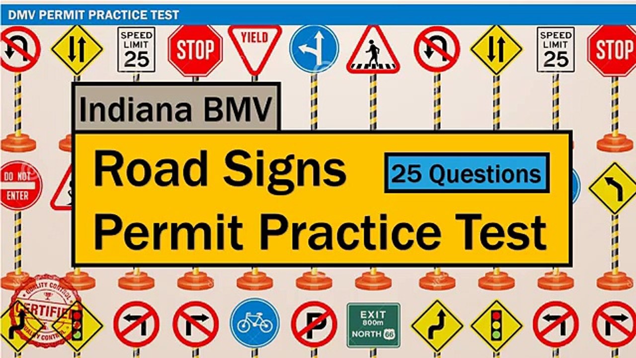 Written test for driving: Indiana BMV Road Signs Permit Price Test ...