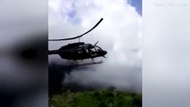 Horrifying moment helicopter kills man in attempted rescue.