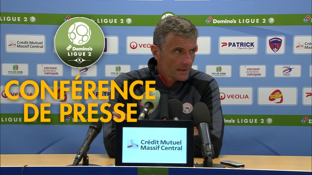 Conférence de presse Clermont Foot - Nîmes Olympique (1-1) : Pascal GASTIEN (CF63) - Bernard BLAQUART (NIMES) - 2017/2018