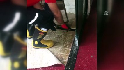 İş yerinin zemininde sıkışan kedi kurtarıldı - ADANA