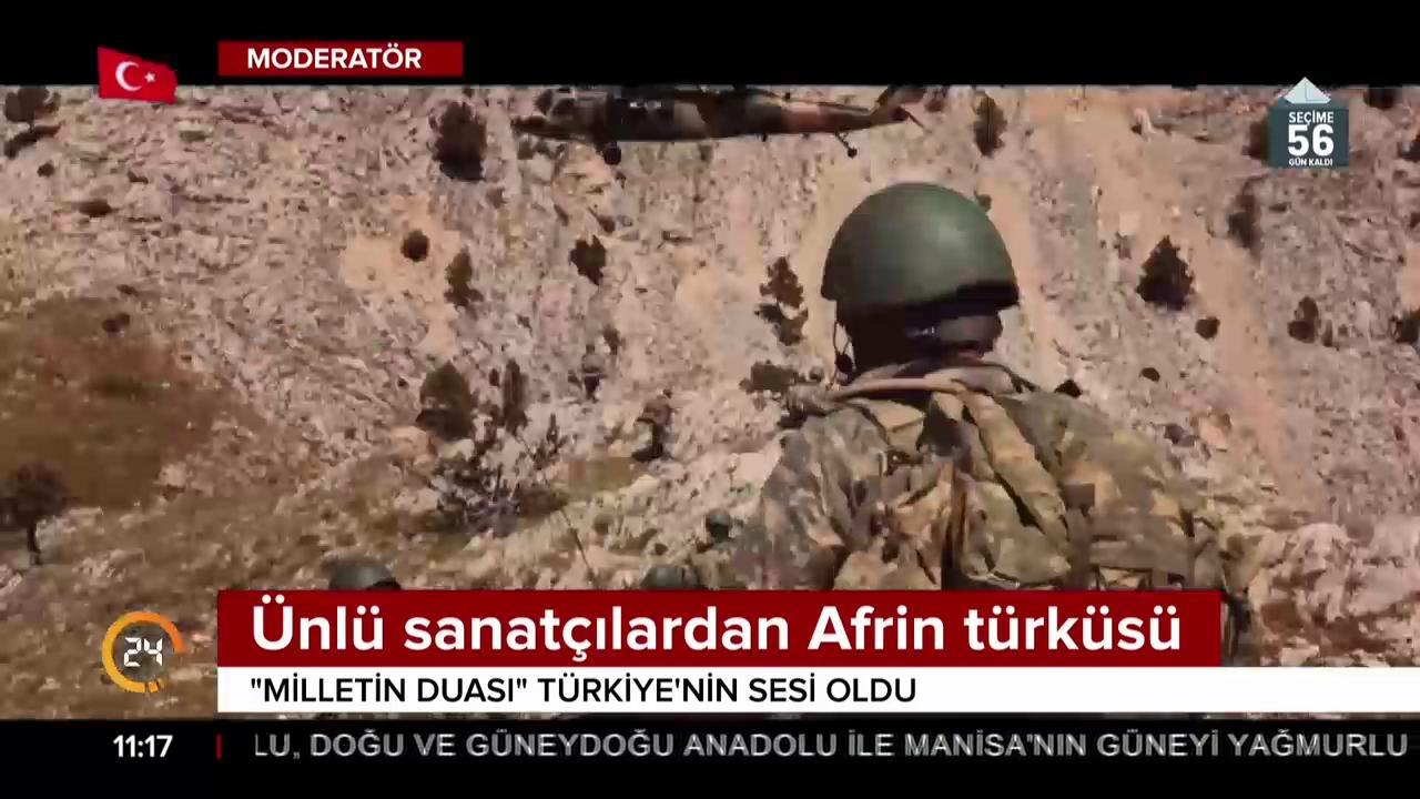 Ünlü sanatçılardan Afrin türküsü