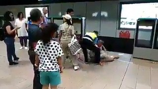 What kind of daughter is this? leaving her father to die on the train track