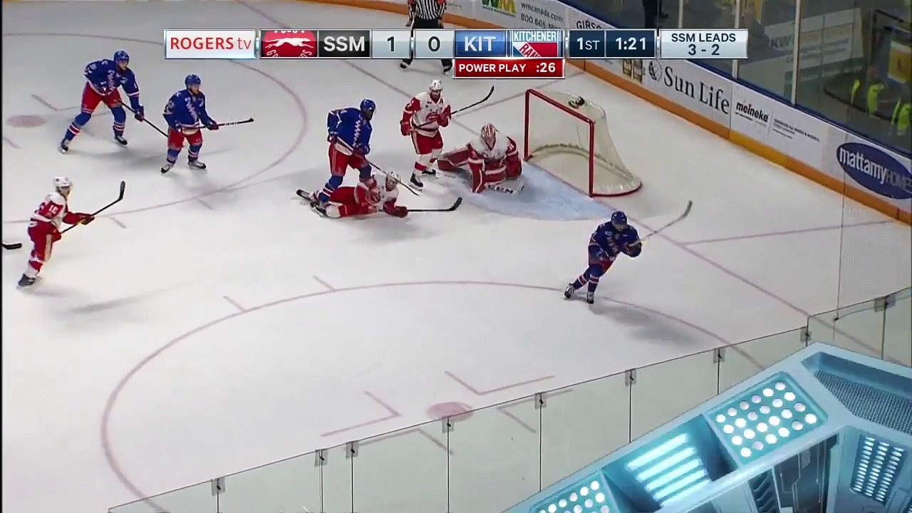 OHL Sault Ste. Marie Greyhounds 3 at Kitchener Rangers 4