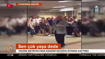 Müziğin ritmine kaptırdı