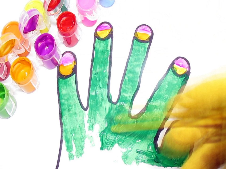 Painting Nails with Nail Polish Paint Color, Finger Family & Pasta Noodle Learning Colors for Kids