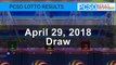 PCSO Lotto Results Today April 29, 2018 (6/58, 6/49, Swertres, STL & EZ2)