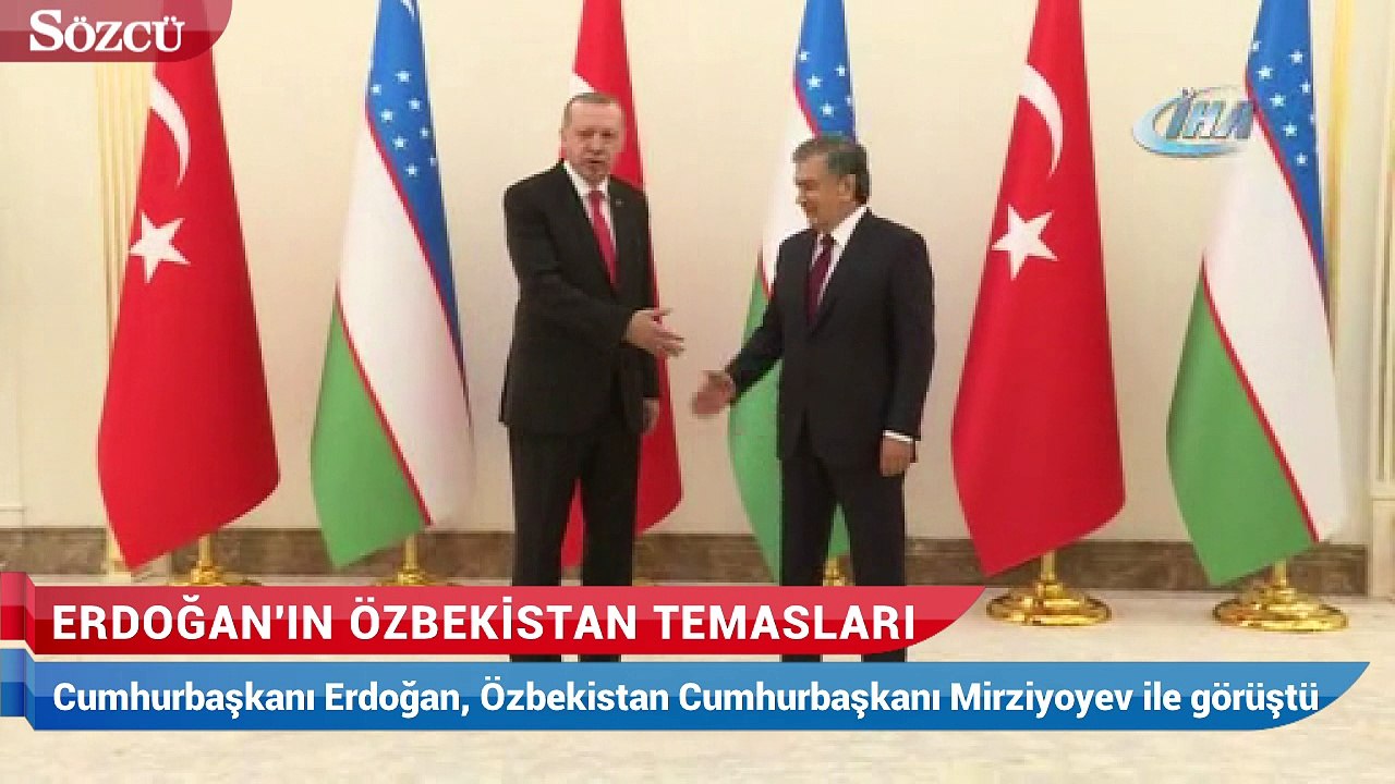 Cumhurbaşkanı Erdoğan, Özbekistan Cumhurbaşkanı Mirziyoyev ile görüştü