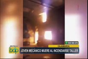 Cajamarca: joven muere tras voraz incendio en taller mecánico