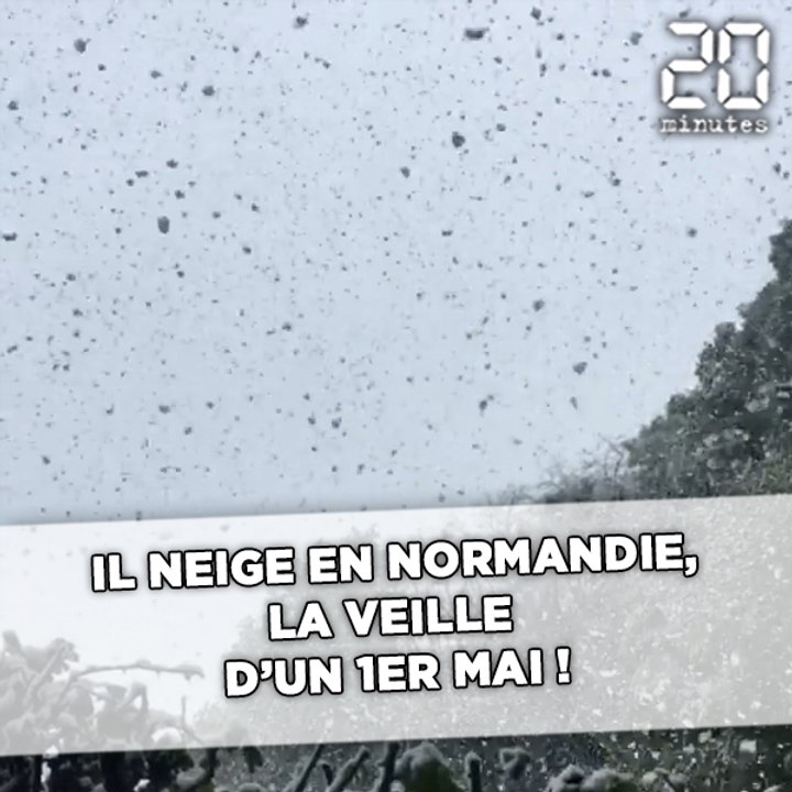Il neige en Normandie, la veille d'un 1er mai!