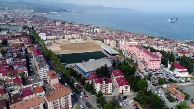 Yarım asırlık spor salonu yıkılıyor...19 Mayıs Kapalı Spor Salonu havadan görüntülendi
