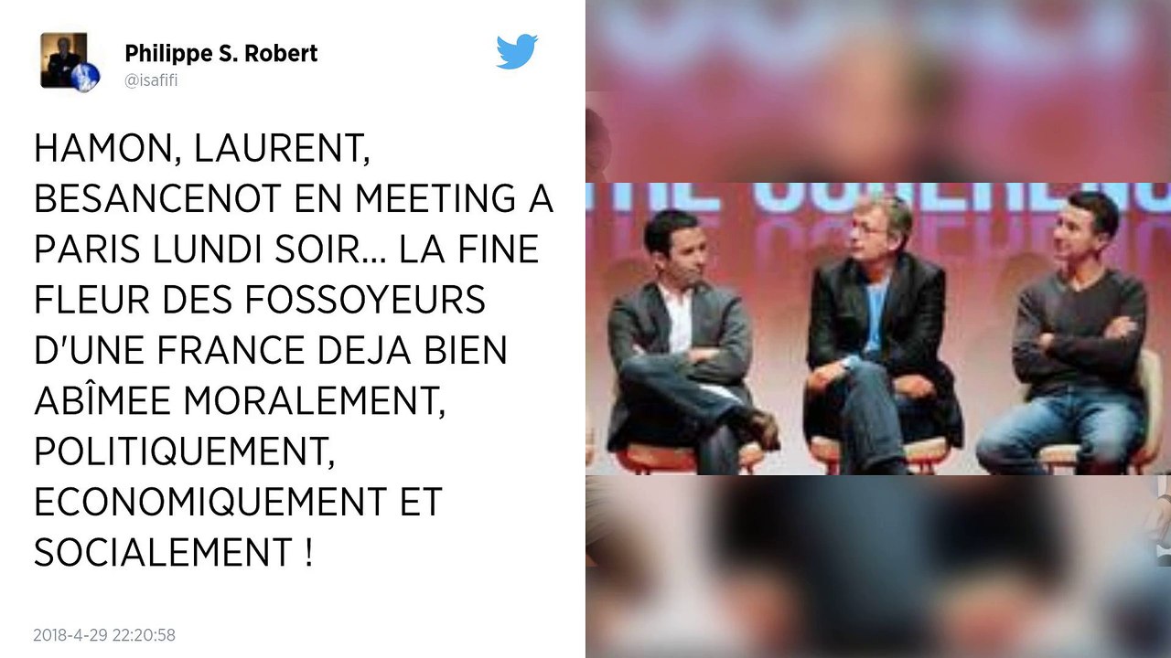 Laurent et Besancenot en meeting à Paris lundi soir.