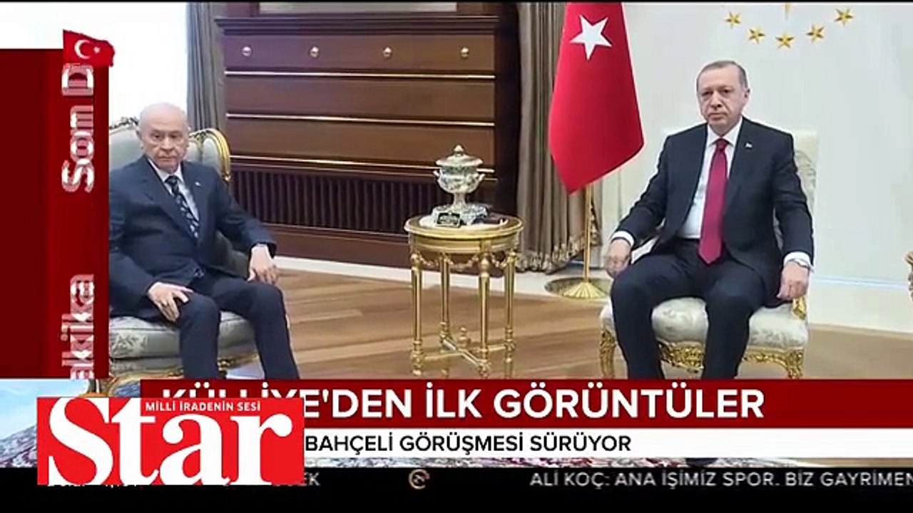 Cumhurbaşkanı Erdoğan ve Bahçeli görüşmesinden ilk görüntüler