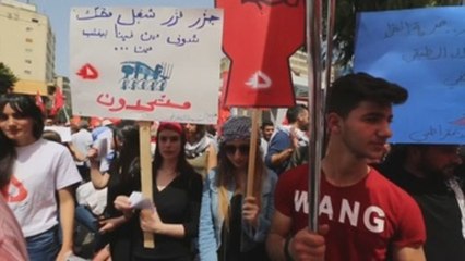 Protestas contra la clase política en el Líbano en el Día Mundial del Trabajo
