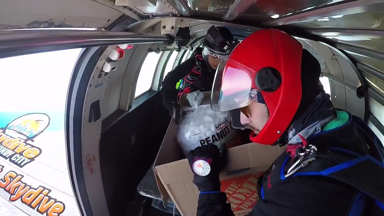 Skydiving in a Cardboard Box