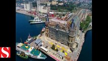 Haydarpaşa Garı´nda restorasyon çalışmaları havadan görüntülendi