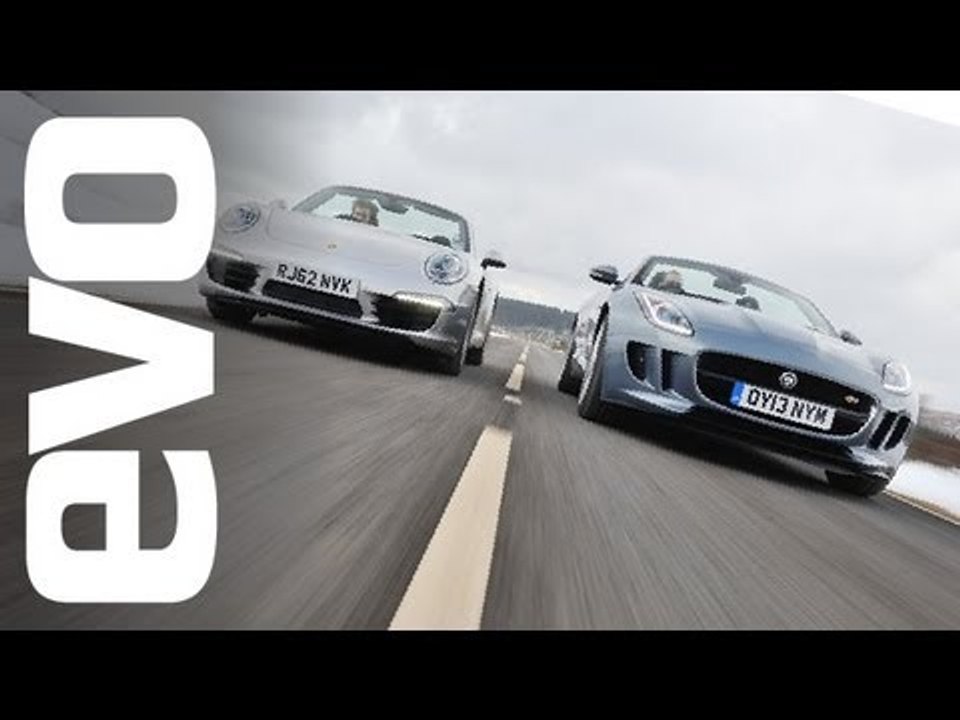 Jaguar F-type vs Porsche 911 Cabriolet | evo TRACK BATTLE