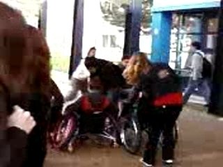 Départ de la course de fauteuil